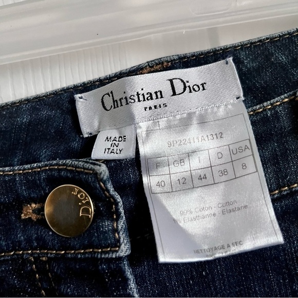 Christian Dior jeans vintage women size 8 medium blue logo pocket - Picture 2 of 7